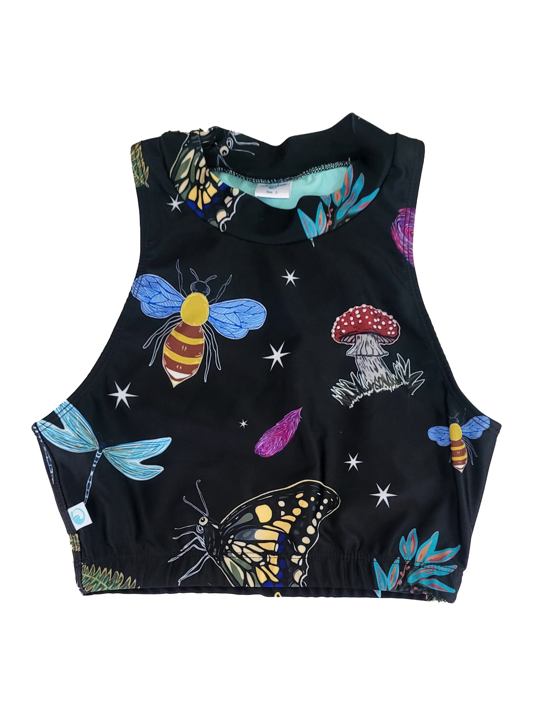 BIKINI TOP DEPORTIVO - NEGRO INSECTOS