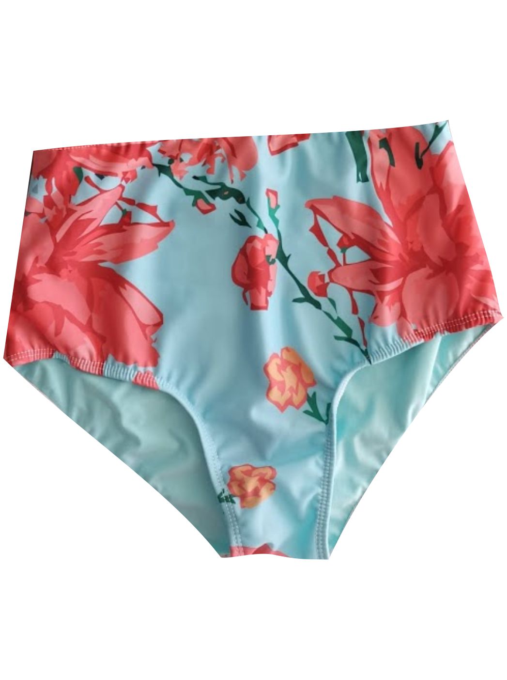 BIKINI BOTTOM - CINTURA ALTA - FLOR TROPICAL