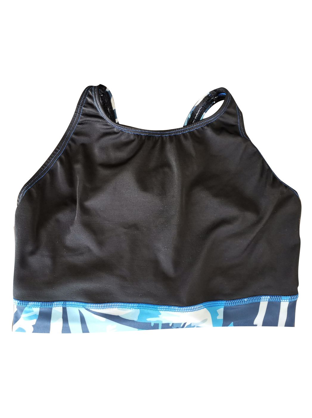 BIKINI TOP DEPORTIVO NEGRO - ESPALDA NATURAL