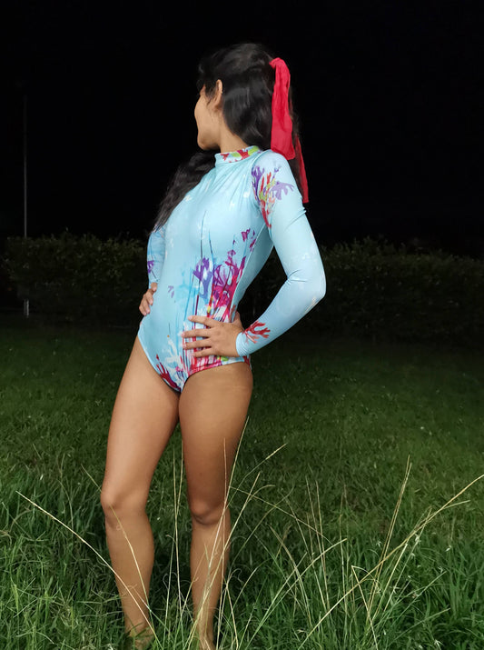 SWIMSUIT -MARINE CORAL - SURF - LONG SLEEVE