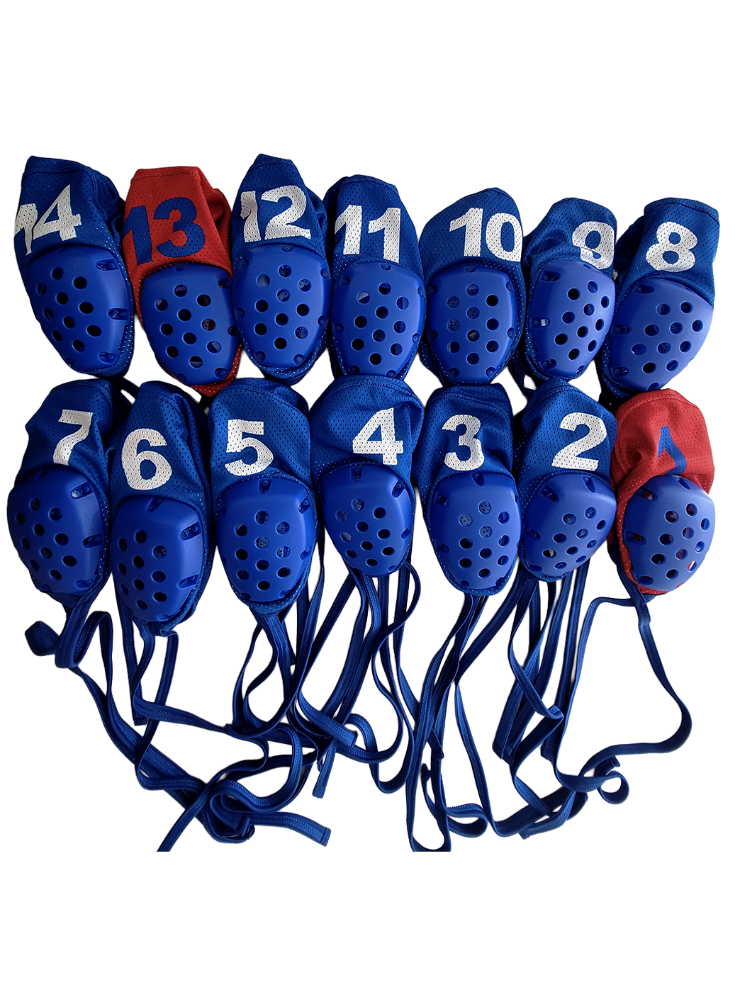 KIT GORROS CON OREJERAS 28UNID AZUL - BLANCO