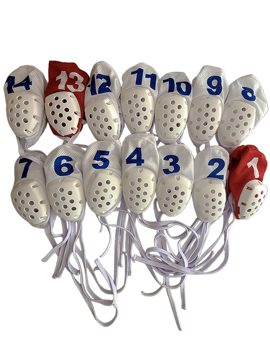 KIT GORROS CON OREJERAS 28UNID AZUL - BLANCO
