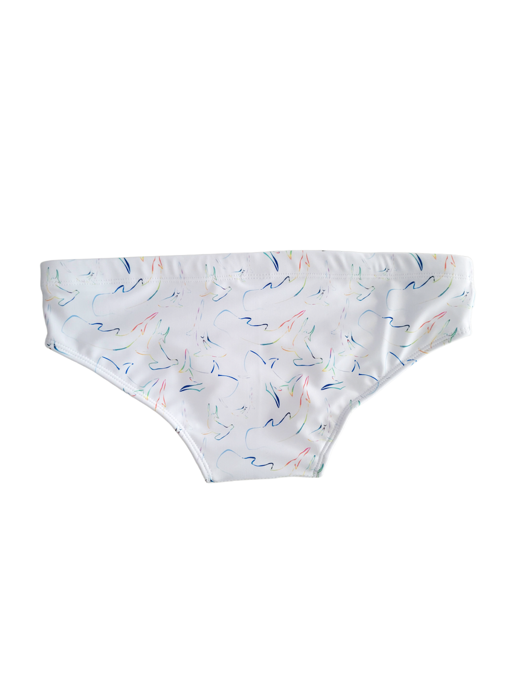 PANTALONETA BRIF 4 DEDOS - BLANCA- PRINT TIBURONES