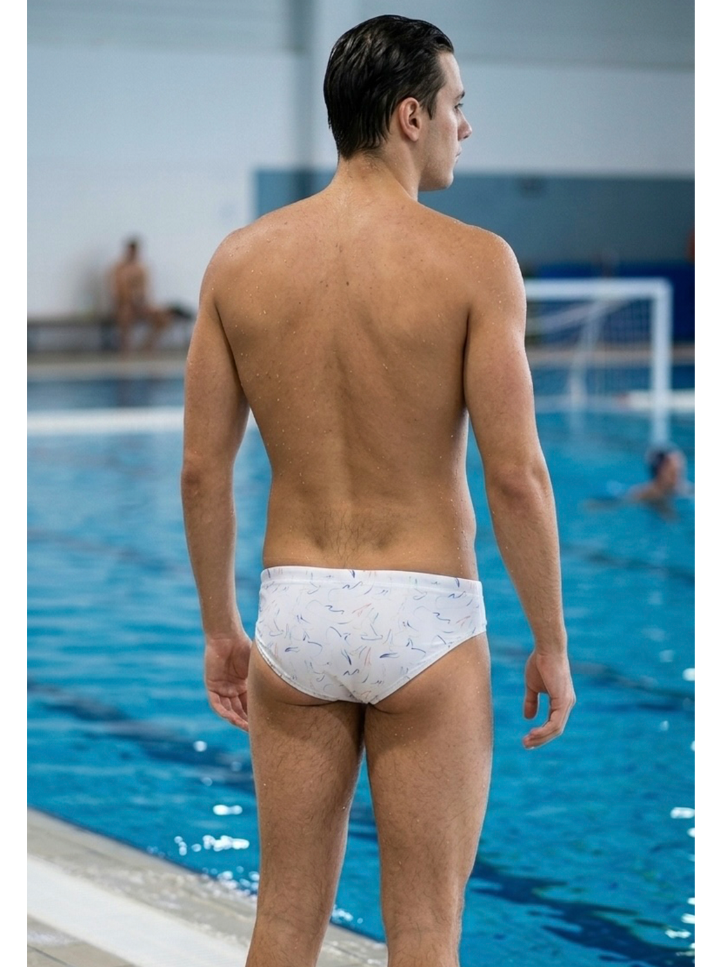PANTALONETA BRIF 4 DEDOS - BLANCA- PRINT TIBURONES