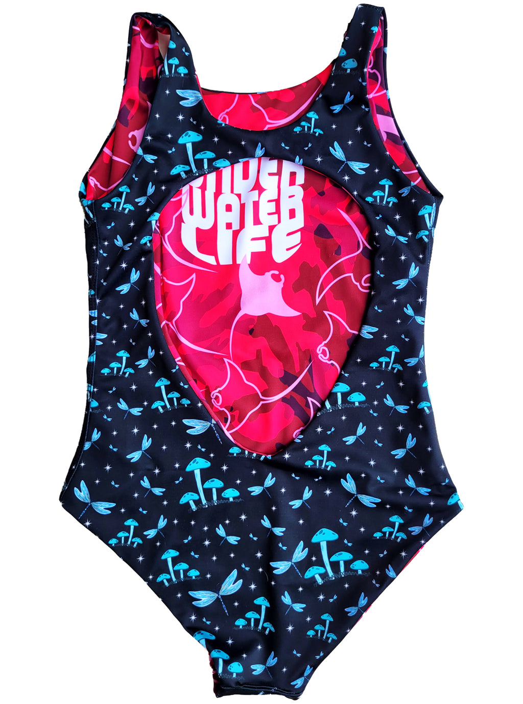VESTIDO DE BAÑO REVERSIBLE - PRINT FUNGI Y MANTARRAYAS