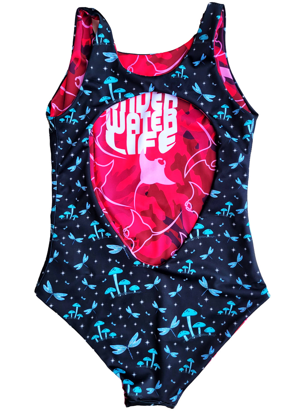VESTIDO DE BAÑO REVERSIBLE - PRINT FUNGI Y MANTARRAYAS