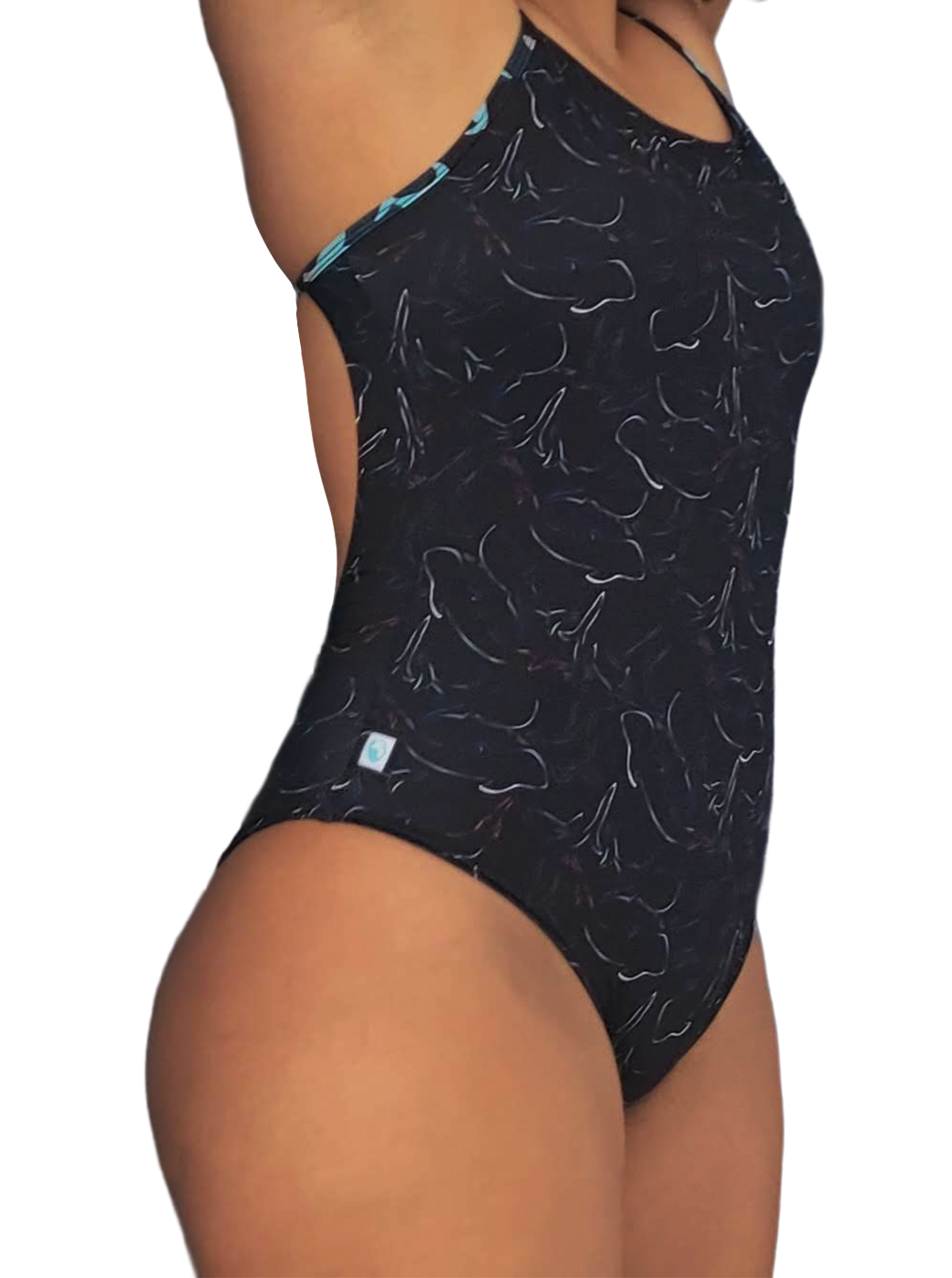 VESTIDO DE BAÑO NEGRO - TIBURONES - TIRAS