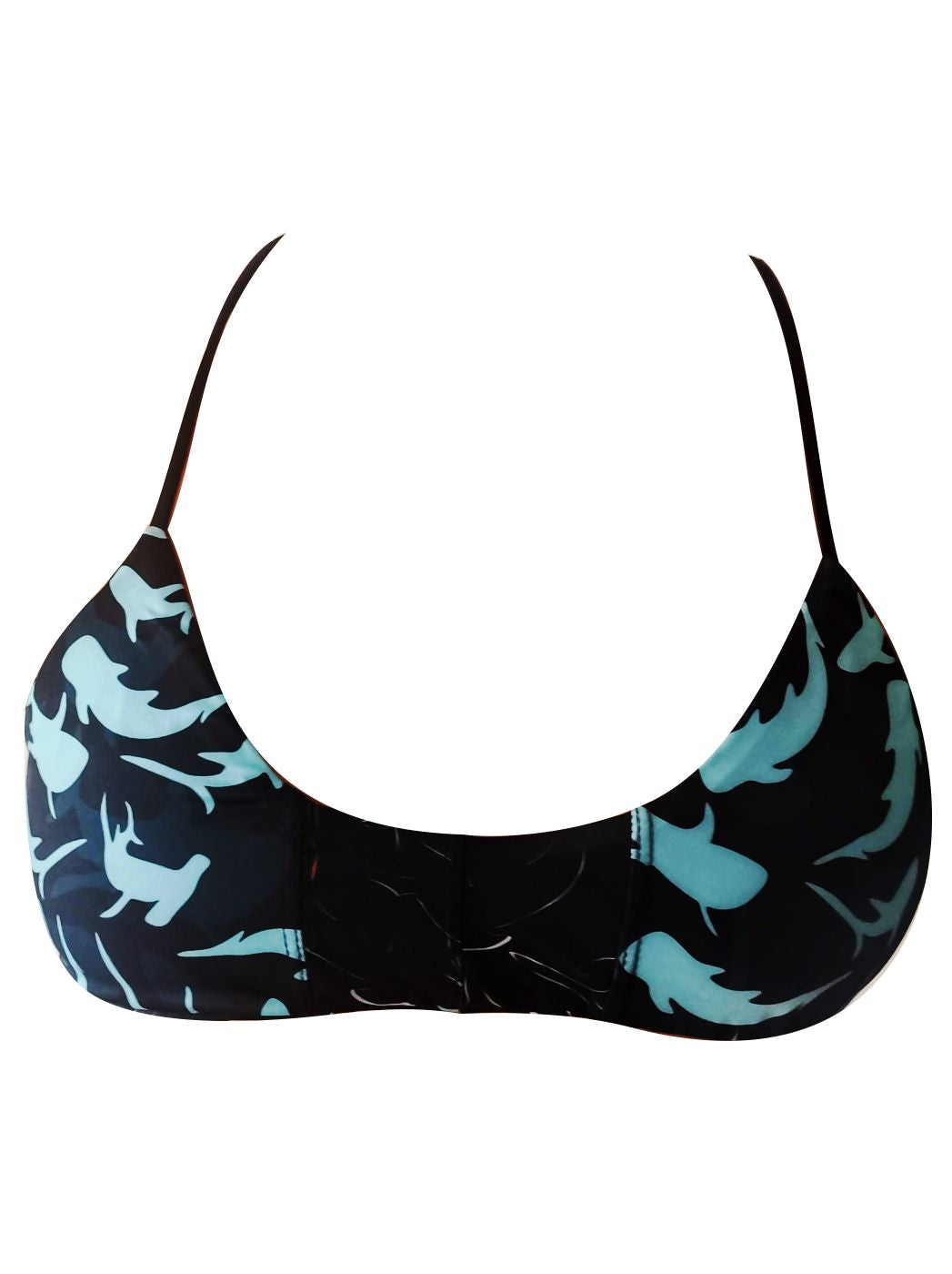 BIKINI TOP REVERSIBLE - PRINT TIBURONES