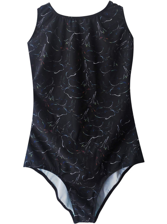 SWIMSUIT BLACK - SKETCH SHARKS - OPEN BACK