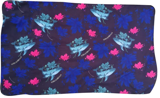 ECOLOGICAL MICROFIBER TOWEL - WHALES FLOWERS